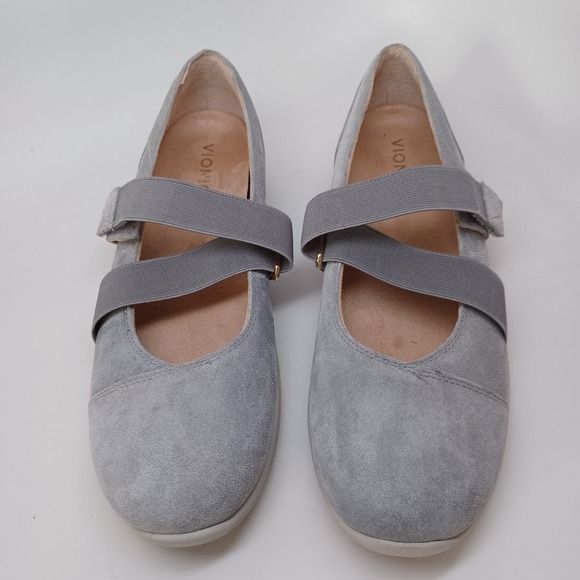 Vionic Shoes Shelby Womens US 9.5 or 41.5 Gray Suede Mary Jane Comfort Flats - Picture 3 of 13